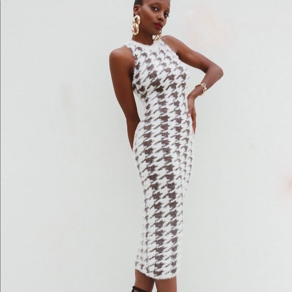 LAST 2 left! Dorit Houndstooth Midi Dress - Picture 3 of 4